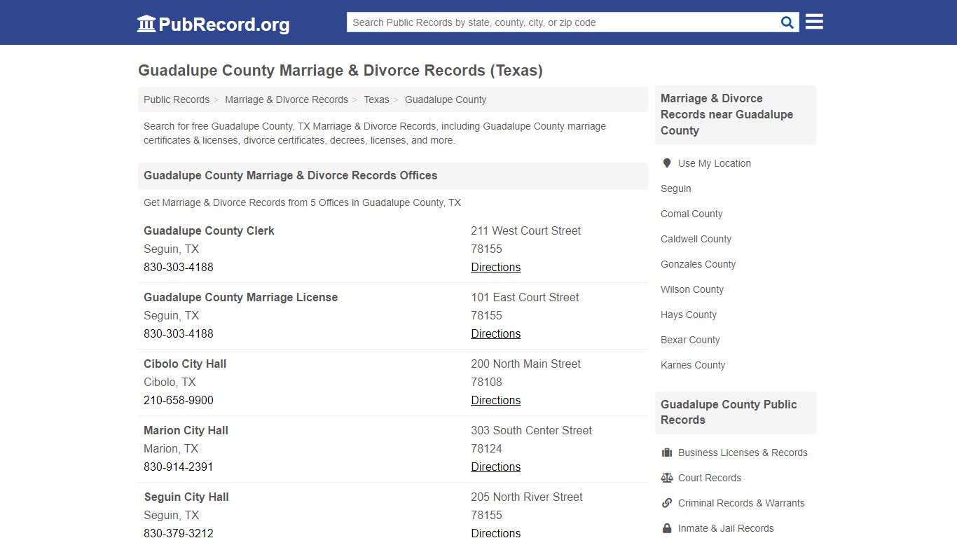 Guadalupe County Marriage & Divorce Records (Texas)